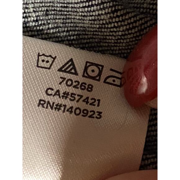 Ann Taylor Denim Jacket Womens SP Blue Raw Ruffle Hem Jean 90s Rock - Picture 6 of 6